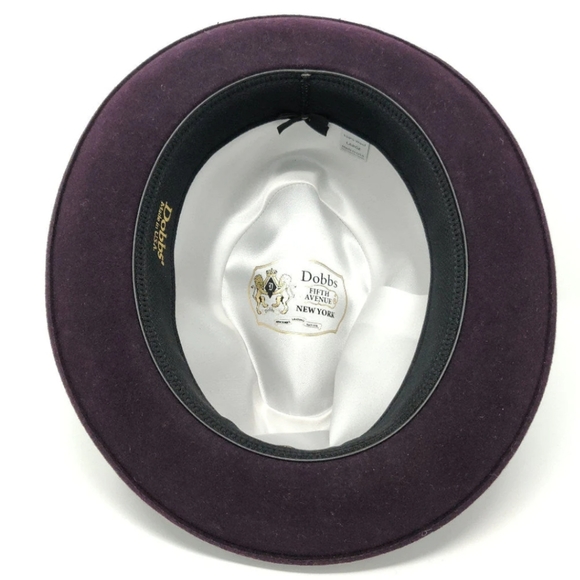 Dobbs Fifth Ave New York ANTIGUA Wool Men's Fedora Hat Burgundy Size: Small - Picture 4 of 14